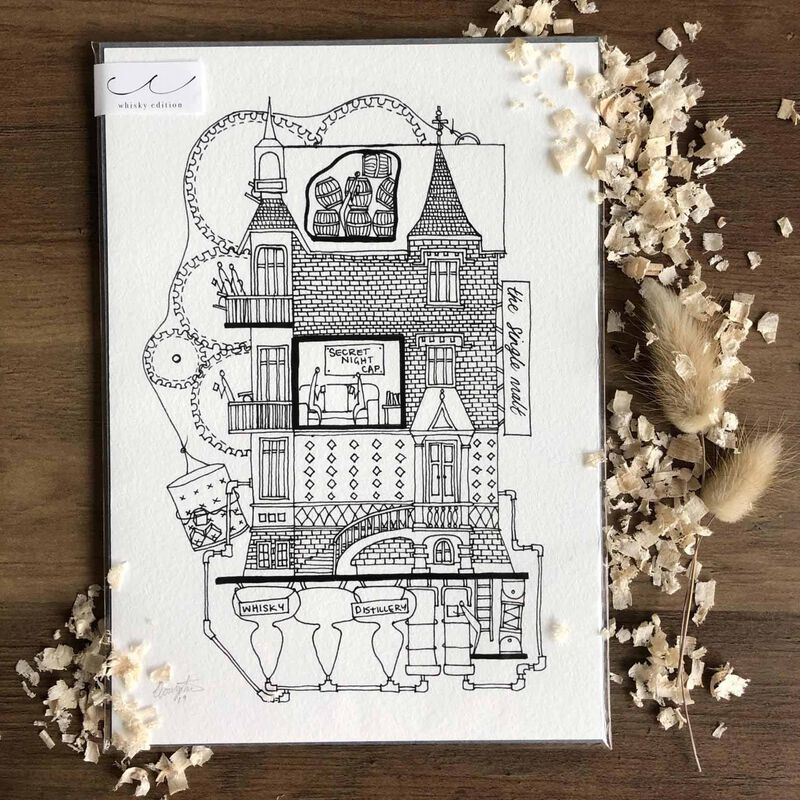 Ellie Compton Single Malt Print A5 Unframed image number 0