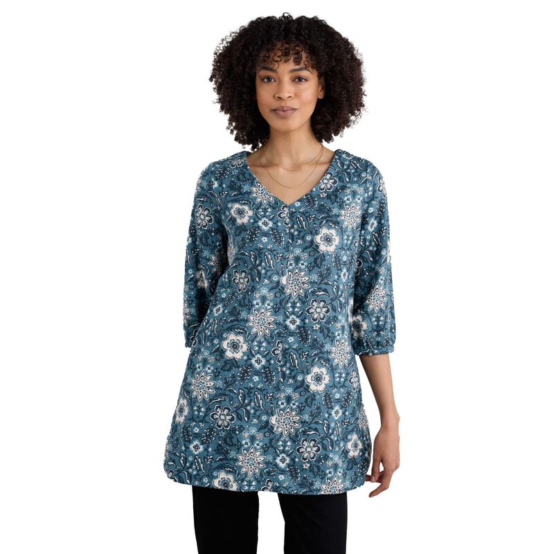 Seasalt Cornwall Loganberry Tunic Rustic Floral Starling image number 0