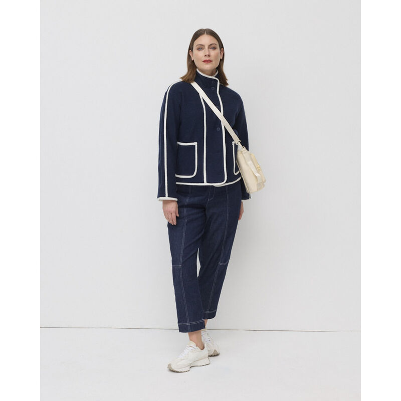 Marco Polo Contrast Boiled Wool Jacket image number 2
