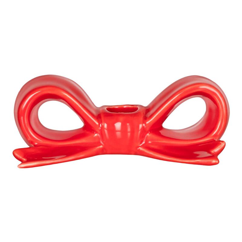 Emporium Saylor Bow Candle Holder 14.5x8x5.3cm Red image number 0