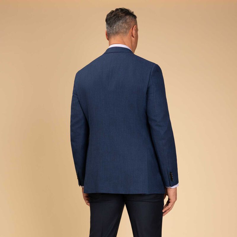 Rembrandt Hawker Blue Wool Linen Textured Blazer image number 1