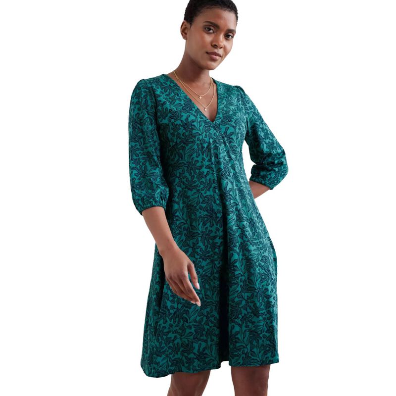 Seasalt Cornwall Chapelle Dress Fig Tree Lino Rockpool image number 0