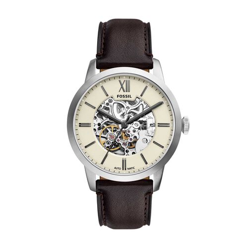 Fossil Townsman 44mm Automatic Brown Leather Watch