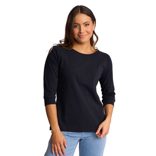 Vassalli Boat Neck 3/4 Sleeve Top