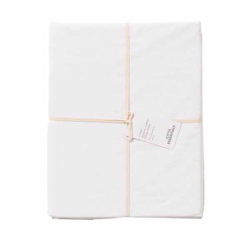 Città Washed Egyptian Cotton Fitted Sheet White King Single 107x203x45cm