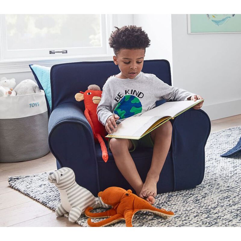 Pottery Barn Kids Anywhere Chair & Slip Cover Navy image number 1