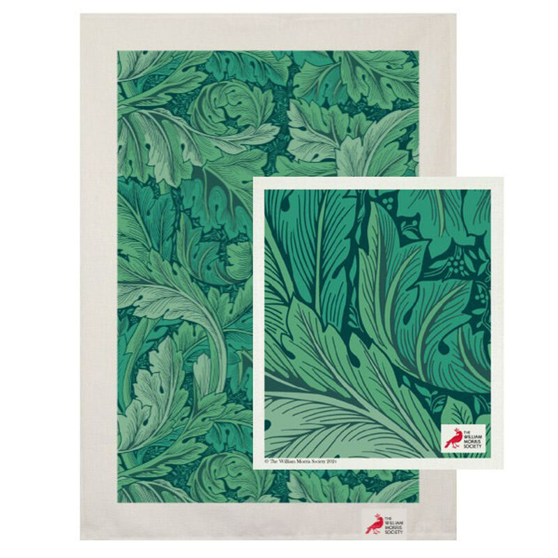 William Morris Teatowel 50/50 Linen Cotton & Dish Cloth - Acanthus image number 0