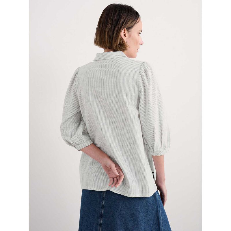 Seasalt Cornwall Hope Cottage Emb Blouse Simplicity Stripe Chalk Mari image number 1