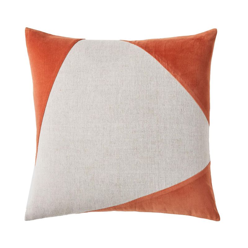 West Elm Cotton Linen Velvet Cushion Cover 61cm Copper image number 0