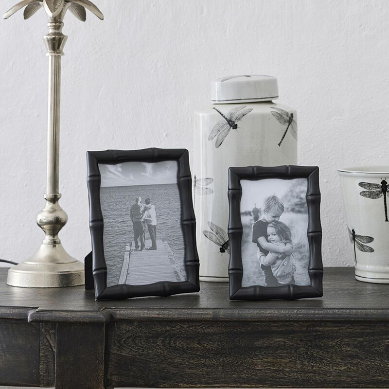 French Country Faux Bamboo Black Photo Frame 4x6" image number 1