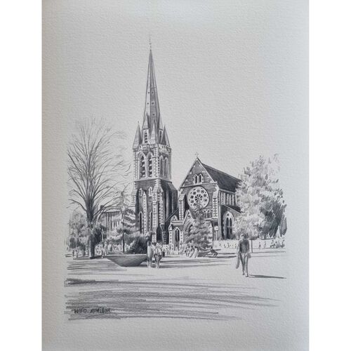 Kelvin McMillan Unframed Print Christchurch Cathedral 300x200mm