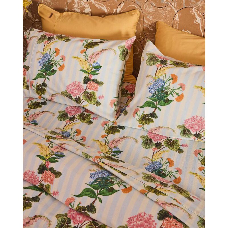 Kip & Co Bouquet Beauty Stripe Flannelette Pillowcases 2P Std Set image number 1