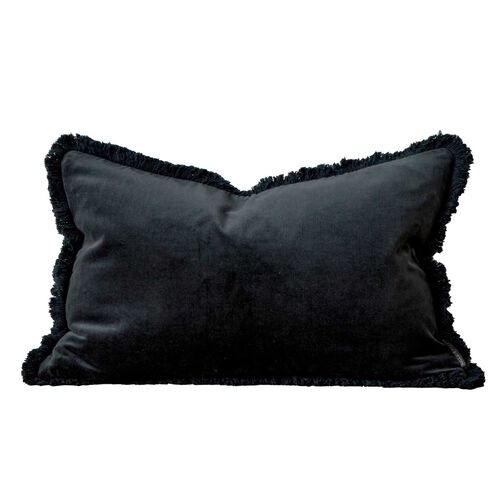 Wallace Cotton Maison Velvet Rectangle Fringed Cushion Cover