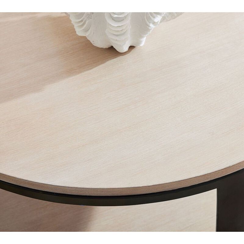 Pottery Barn Cayman Round Wood & Metal Coffee Table image number 2