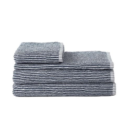 Città Stripe Cotton Bath Mat Navy/White  - 55x85cm