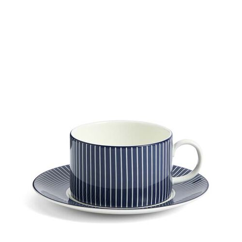 Wedgwood Gio Teacup Saucer 220ml Pinstripe Blue