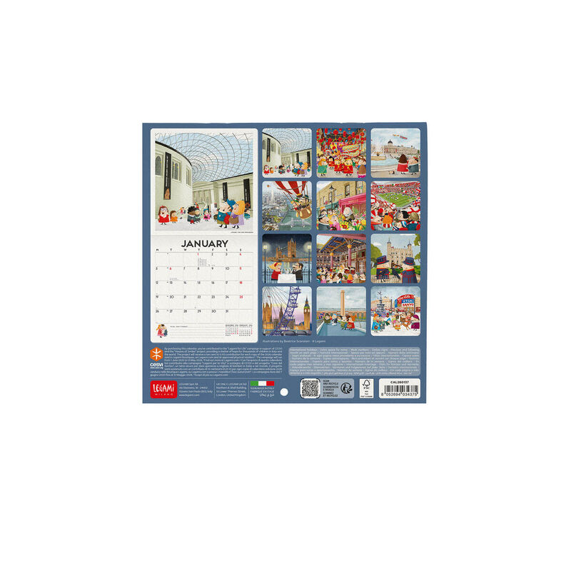 Legami London 2026 Wall Calendar 30x29cm image number 2