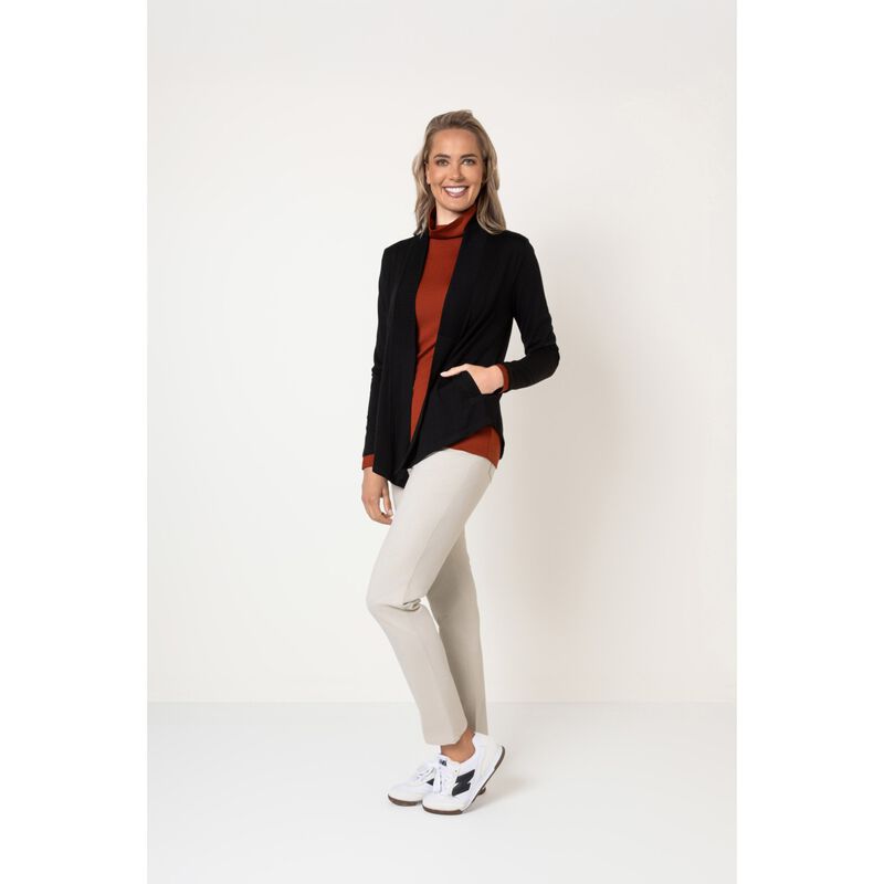 B Merino Rib Trim Cardi image number 2
