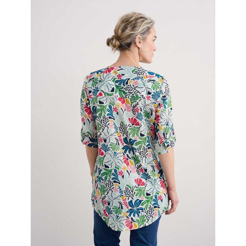 Seasalt Cornwall Op Art Tunic Seaweed Flower Chalk image number 1