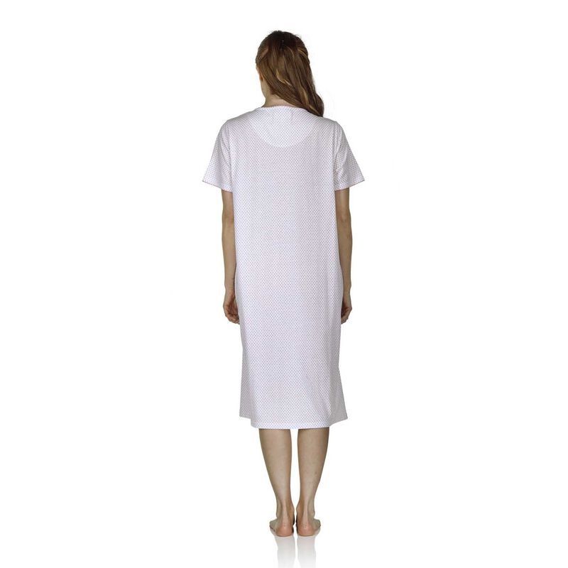 La Marquise Vertical Dots Cotton Rich Jersey Classic Dotted Ss Nightdress image number 7