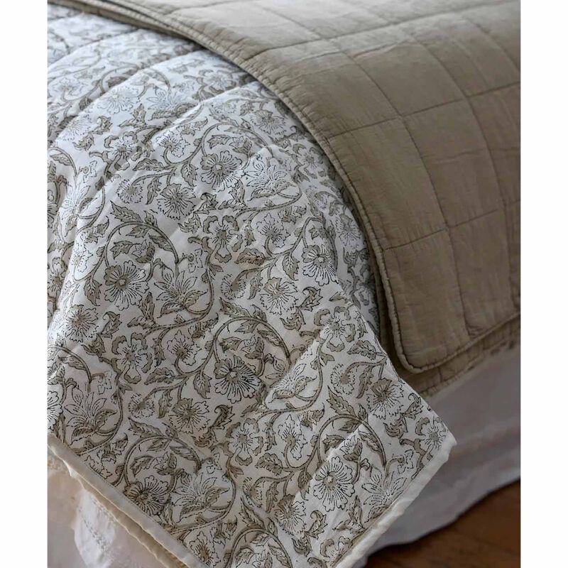 French Country Freya Quilt Taupe Large image number 1