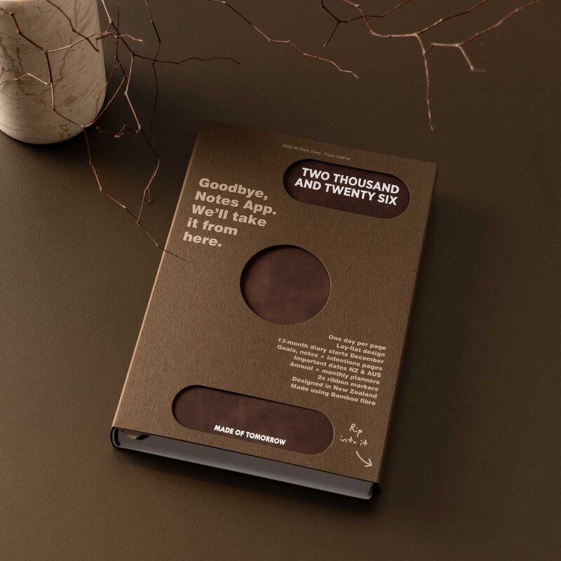 Made of Tomorrow 2026 A5 Daily Diary Faux Leather - Bark image number 2
