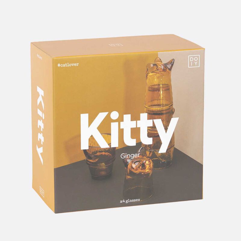 DOIY Stacking Glasses Kitty Ginger image number 2