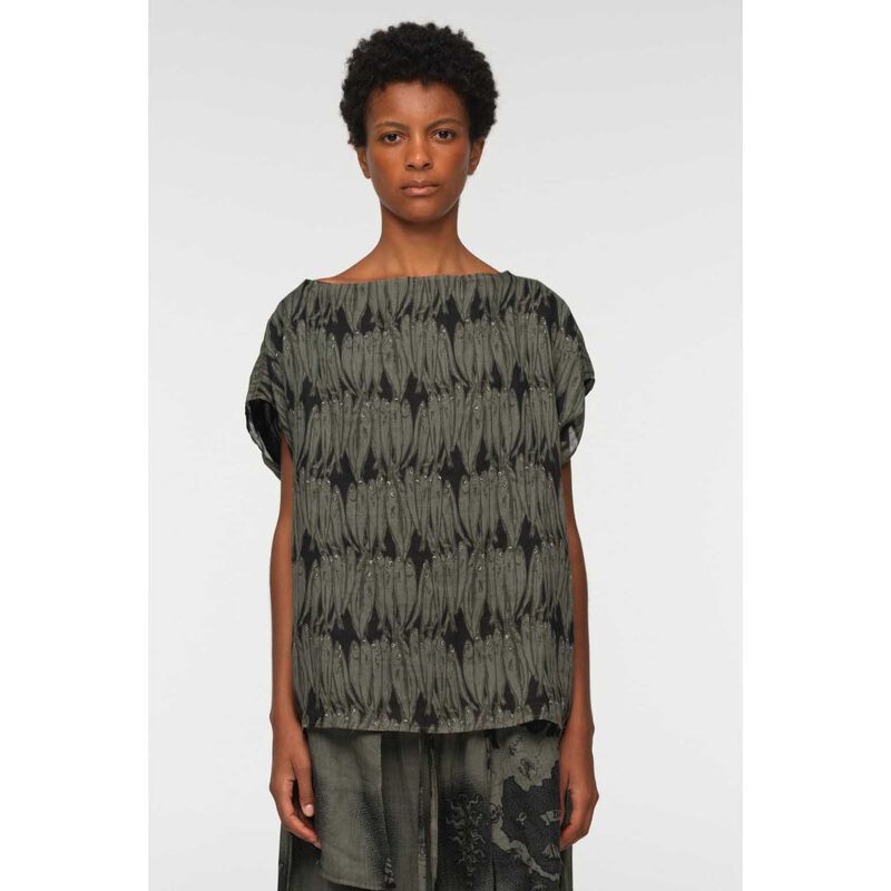 La Vaca Loca Cap Sleeve Print Top image number 3
