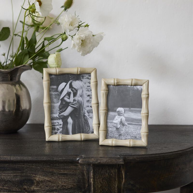French Country Faux Bamboo Cream Photo Frame 4x6" image number 1
