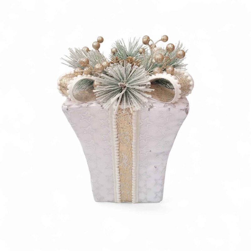 White Wrapped Present 13 Inch image number 0