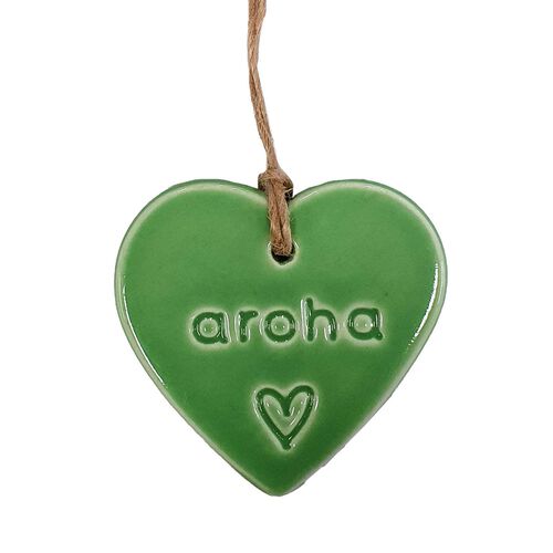 Michelle Bow Ceramics Hanging Bright Heart 7cm x 7cm Aroha