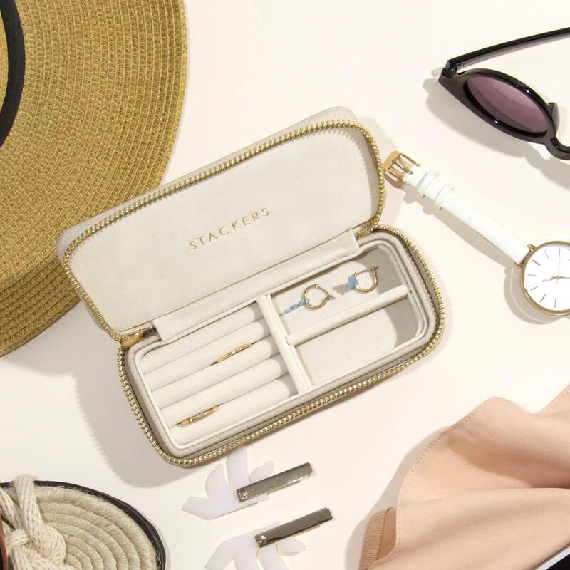 Stackers Medium Travel Jewellery Box Taupe image number 3