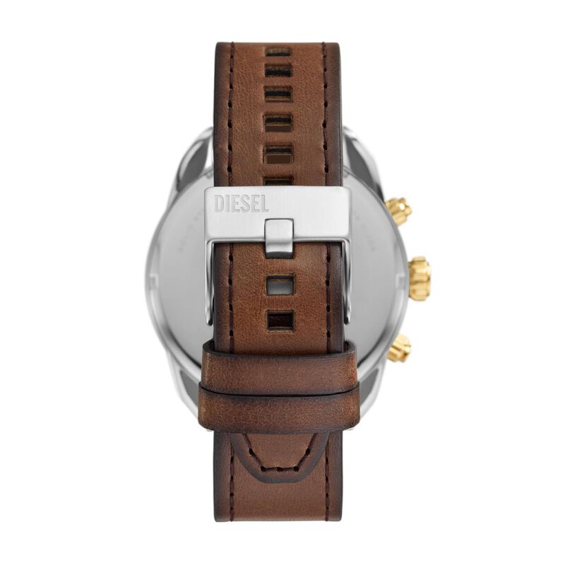 Diesel Spiked Chronograph Brown Leather Watch DZ4665 image number 1