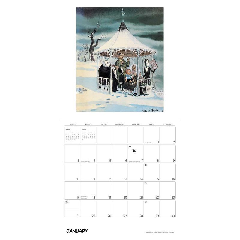 Pomegranate The Addams Family Wall Calendar 2027 image number 1