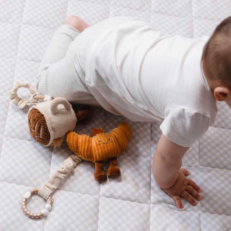 Living Textiles Plush Stroller Toy 2Pk - Coffee & Croissant image number 1