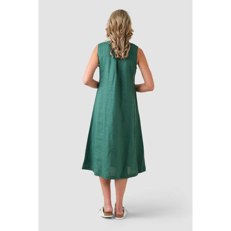 B Essentials Linen V Neck Dress image number 1