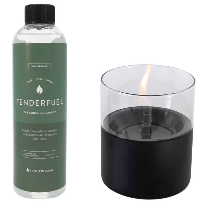 Tenderflame Lilly 10 Candle Giftset Black + Tenderfuel image number 0