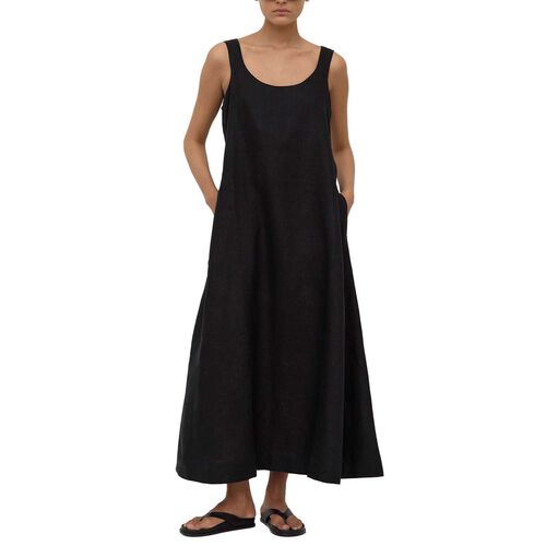 Assembly Label Maree Linen Midi Dress Black