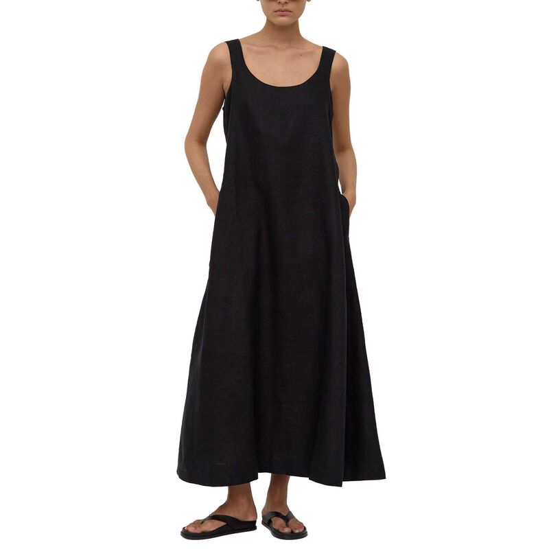 Assembly Label Maree Linen Midi Dress Black image number 0
