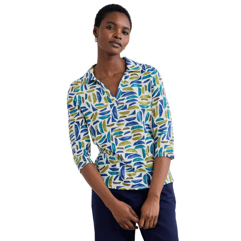 Seasalt Cornwall Wavecrest Shirt Harbour Hulls Chalk image number 0