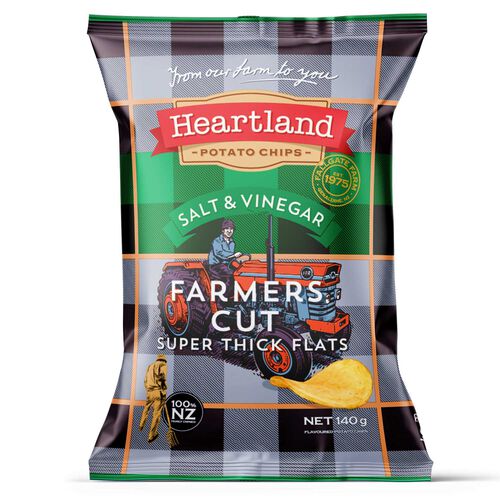 Heartland Farmers Cut Super Thick Flats Salt & Vinegar 140g