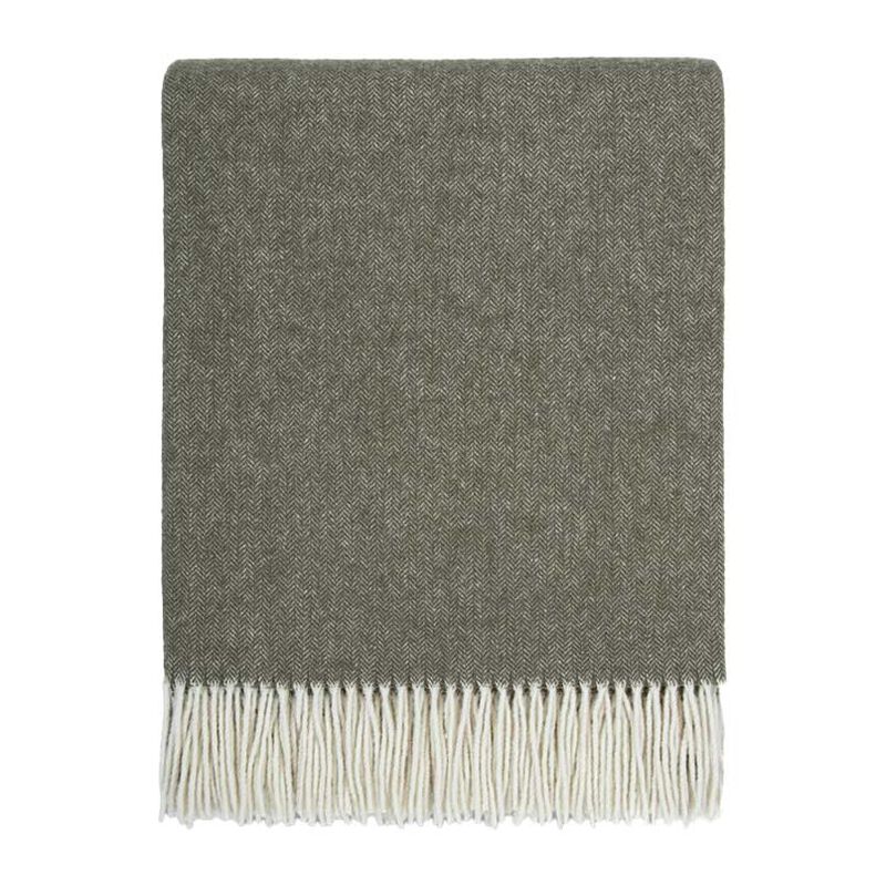 Baya Mosman 100% Merino Wool Throw 140x200cm - Olive image number 0