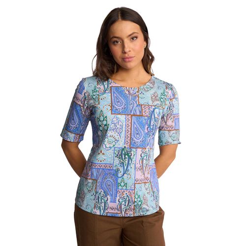 Vassalli 3/4 Sleeve Round Neck Knit Top
