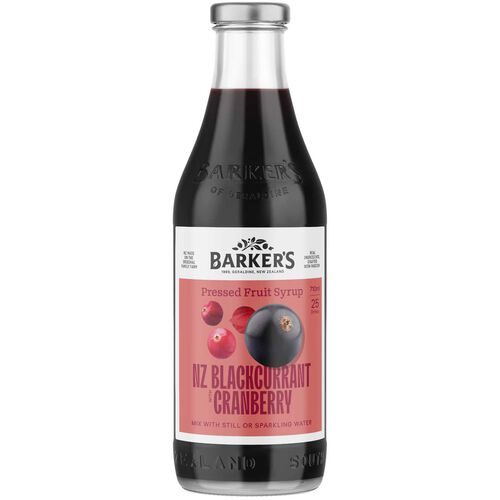 Barker's NZ Blackcurrant with Cranberry Fruit Syrup 710ml