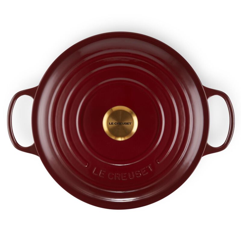 Le Creuset Signature Round Casserole/Oven 28cm Garnet Gold Knob image number 3