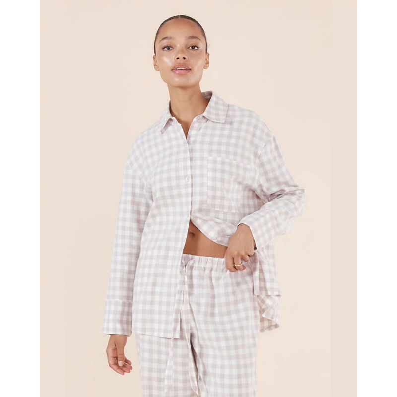 Gingerlilly Lia Natural Gingham Cotton Pj Set image number 2