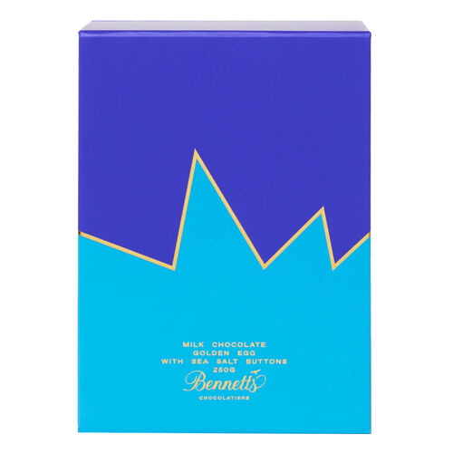 Bennetts of Mangawhai Milk Golden Easter Egg with Sea Salt Buttons 250g