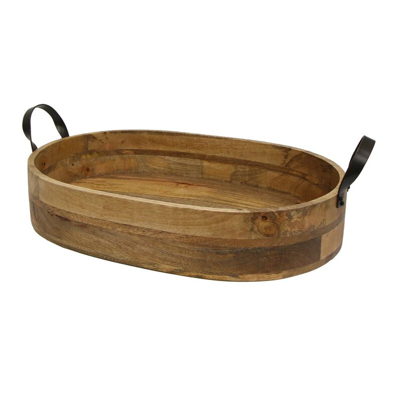 French Country Ploughmans Oval Serving Tray Iron Handles image number 0
