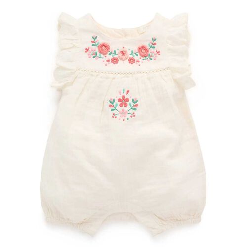 Purebaby Embroidered Romper