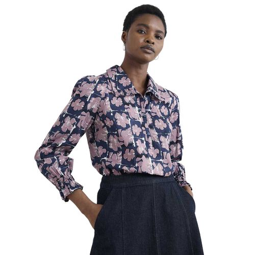 Seasalt Cornwall Ysella Top Monoprint Floral Maritime